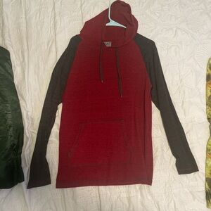 Men's Red and Black Hoodie Shirt